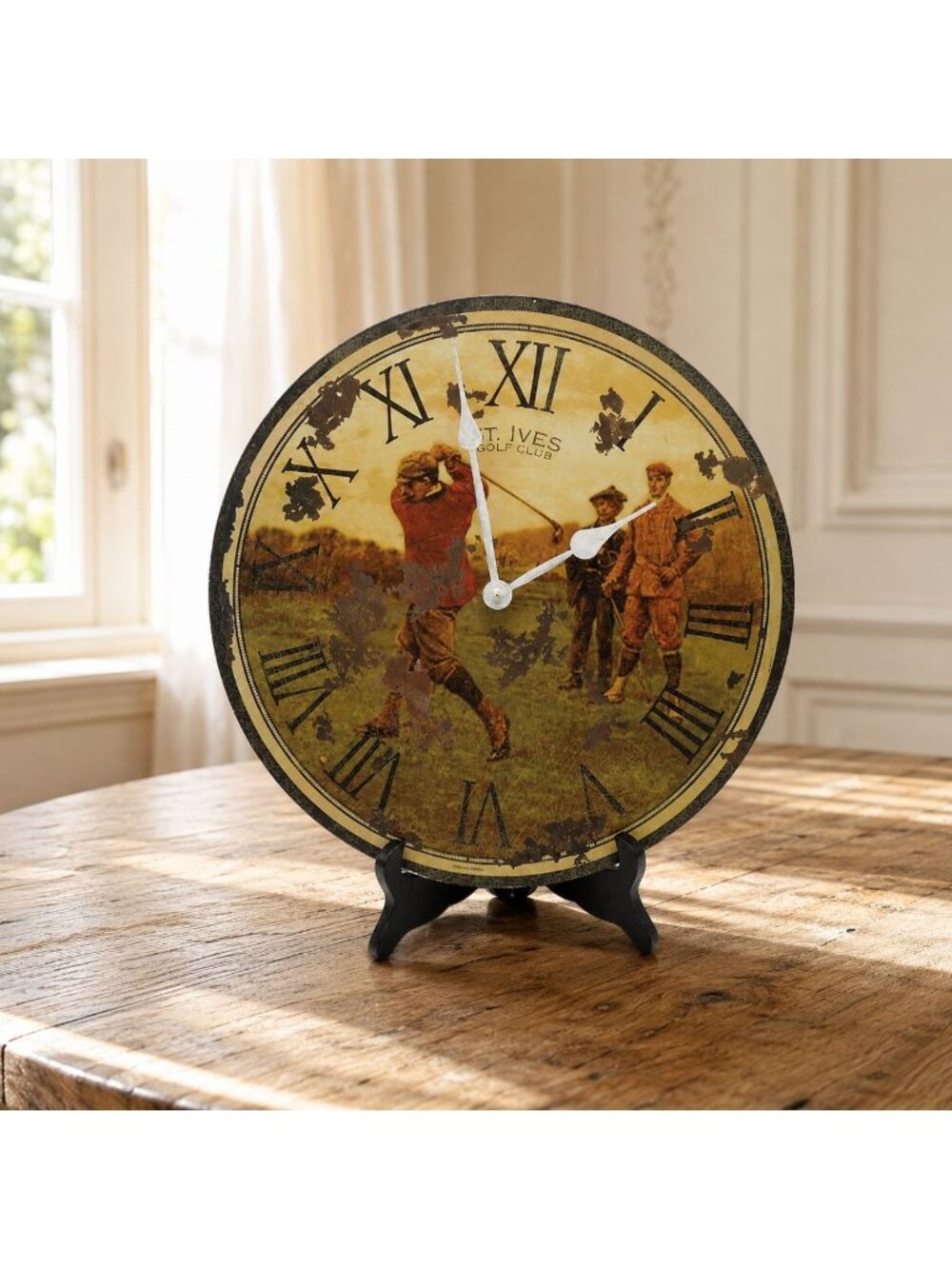 Howard Miller St Ives Golf Clock Wood Quartz Round 13" - Missing Pendulum